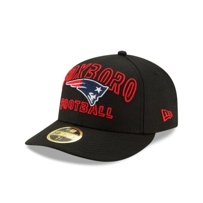 Black New England Patriots Hat - New Era NFL NFL Draft Alternate Low Profile 59FIFTY Fitted Caps USA6217504